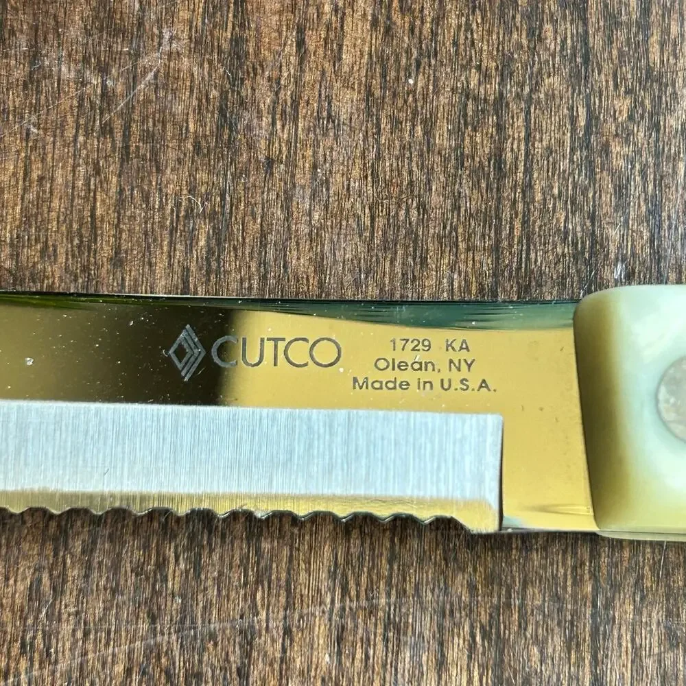 Cutco 1729 KB Petite Carver Kitchen Knife Pearl White Made in USA